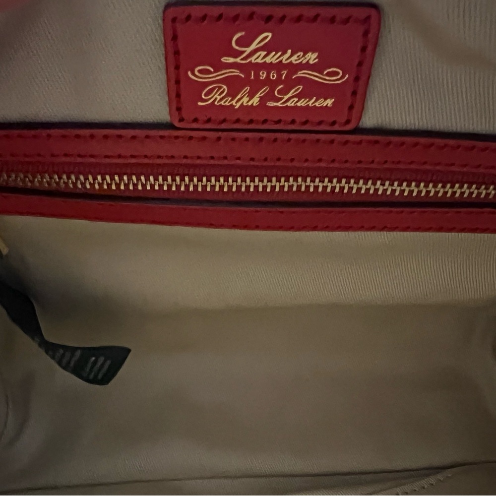 Lauren Ralph Lauren Red and Tan Satchel - Picture 9 of 14